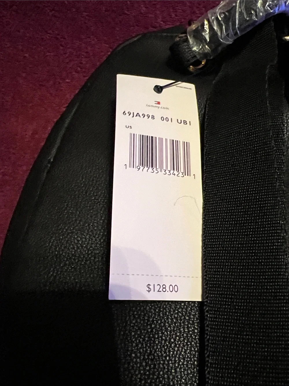 Tommy Hilfiger Black Backpack with Gold Logo